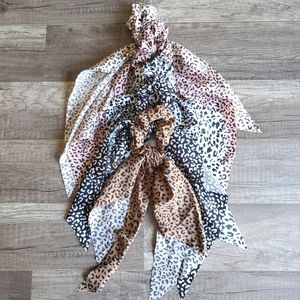 Animal Print NEW Hair Ribbon Scrunchie Set of 5